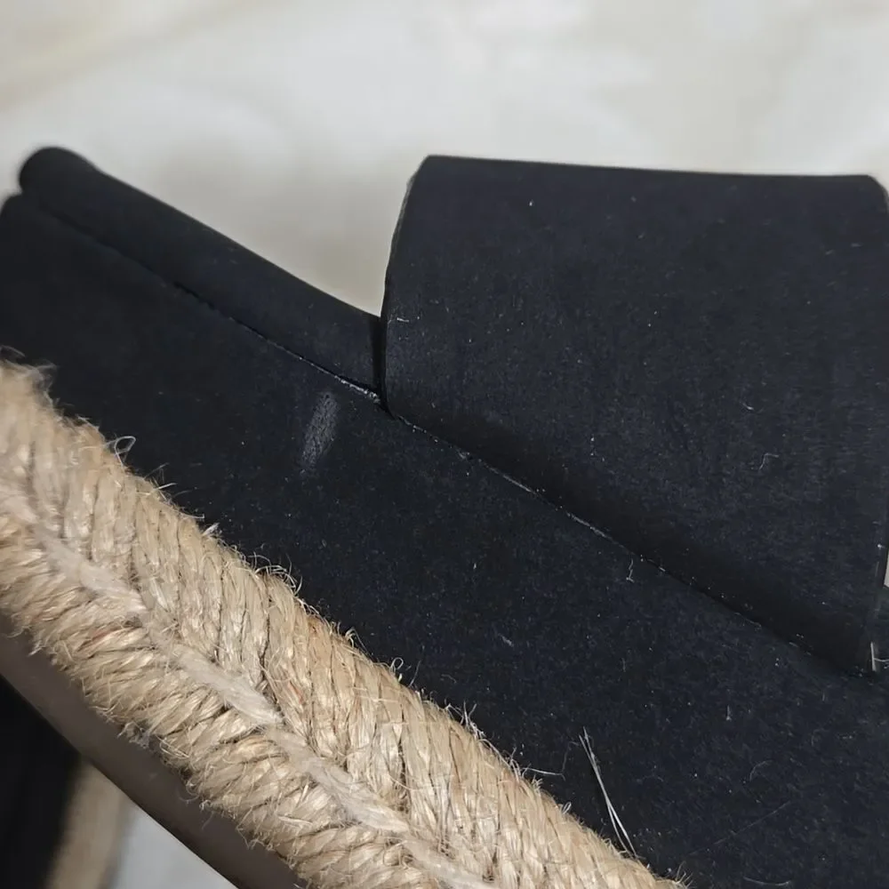 BCBGeneration Black Espadrille Wedge Sandals